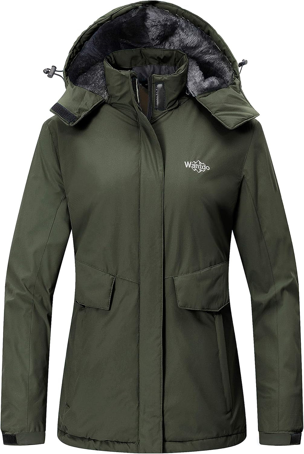 Women'S Waterproof Ski Jacket Warm Winter Coat Windproof Snow Coats Warm Fleece Raincoat