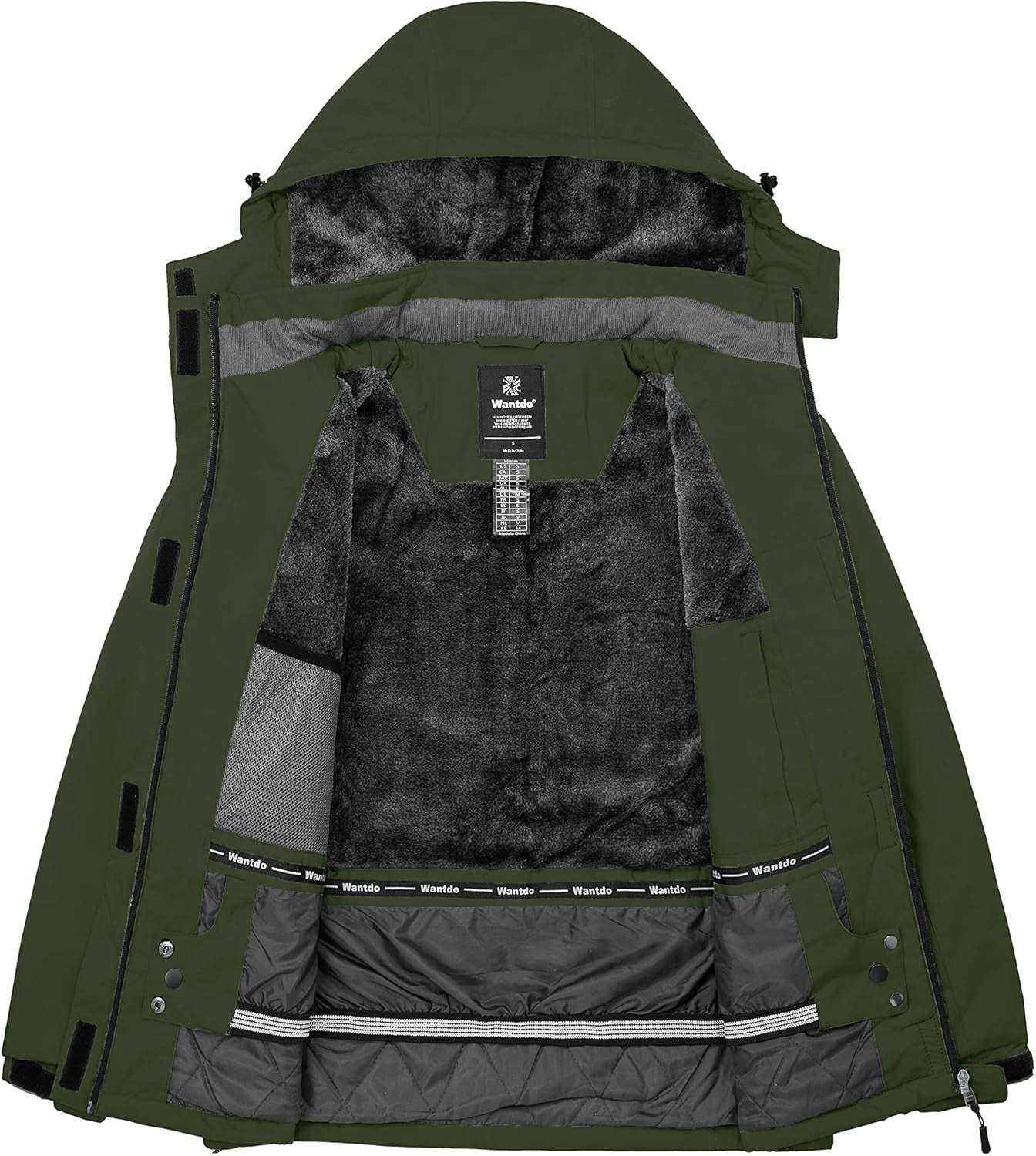 Women'S Waterproof Ski Jacket Warm Winter Coat Windproof Snow Coats Warm Fleece Raincoat