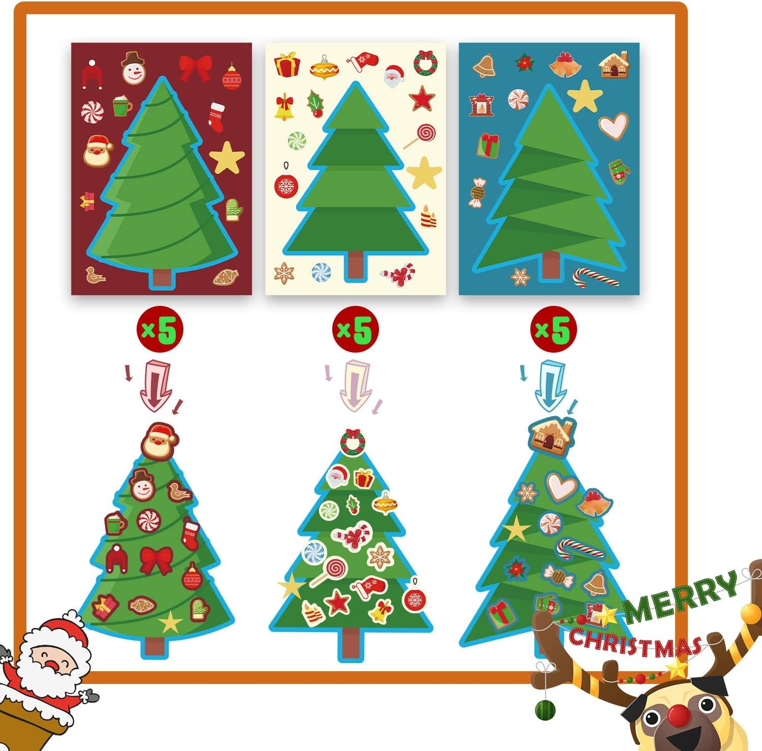 Christmas Crafts for Kids - 30PCS Make a Christmas Tree Stickers & Activities