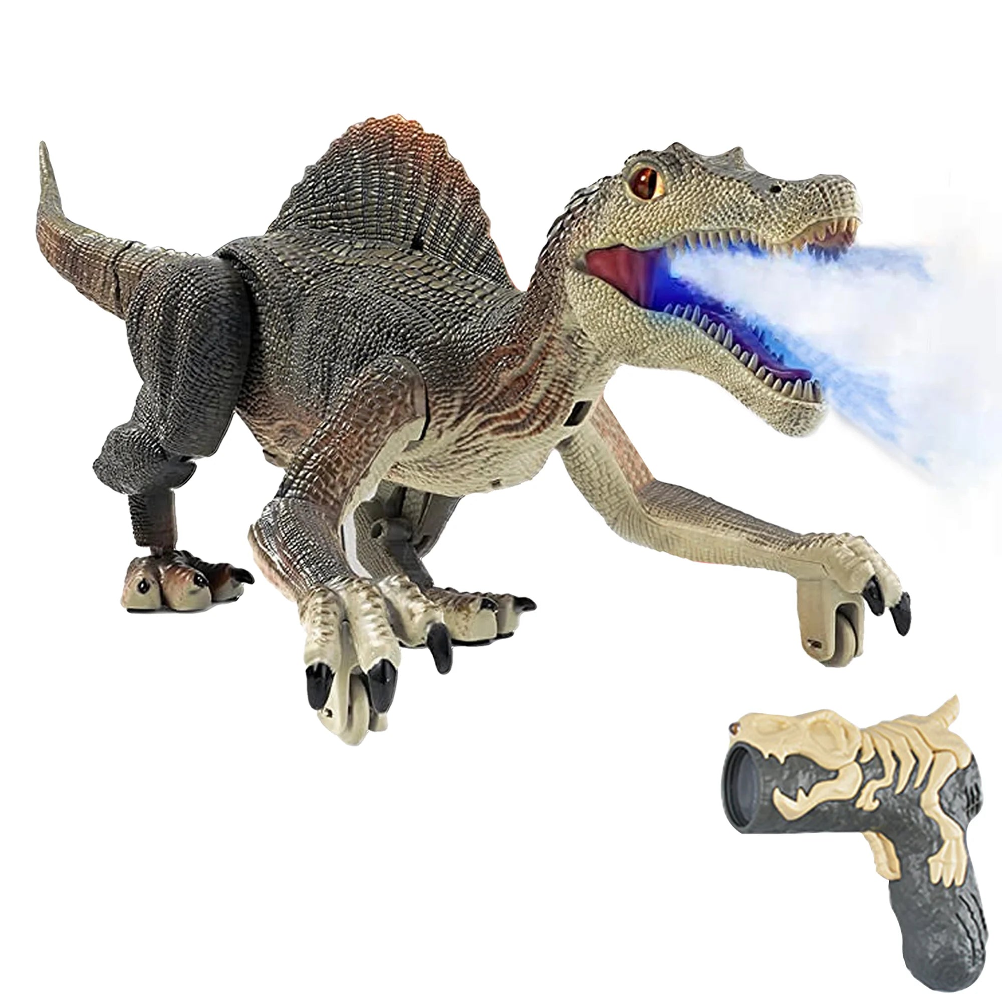 Remote Control Dinosaur Toys for Boys Kids, Electronic RC Robot Toy Walking Roaring Spray Dinosaur Gift for Birthday Christmas for Kids 3-8 Year