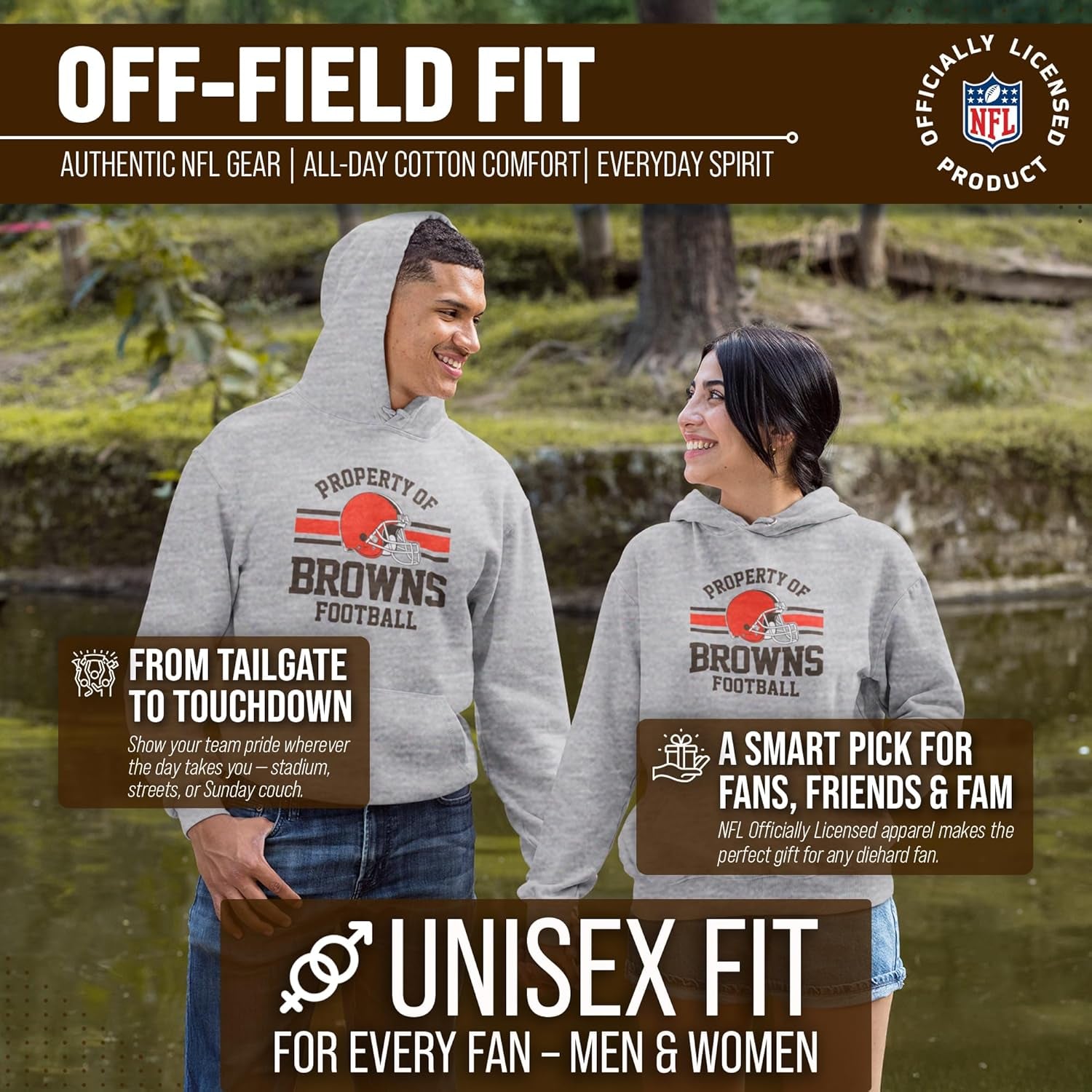 NFL Adult Property of Hooded Sweatshirt - Cotton & Polyester - Stay Warm & Represent Your Team in Style