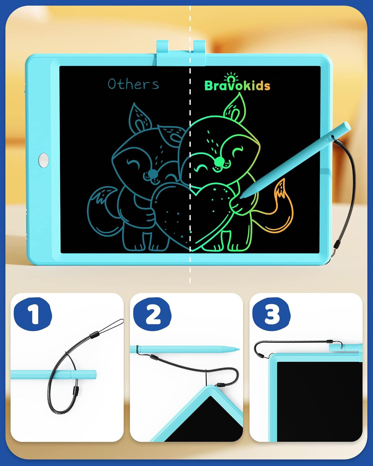 Toys for 3-6 Years Old Girls Boys, LCD Writing Tablet 10 Inch Doodle Board, Electronic Drawing Pads, Educational Birthday Gift for 3 4 5 6 7 8 Years Old Kids Toddler (Blue)