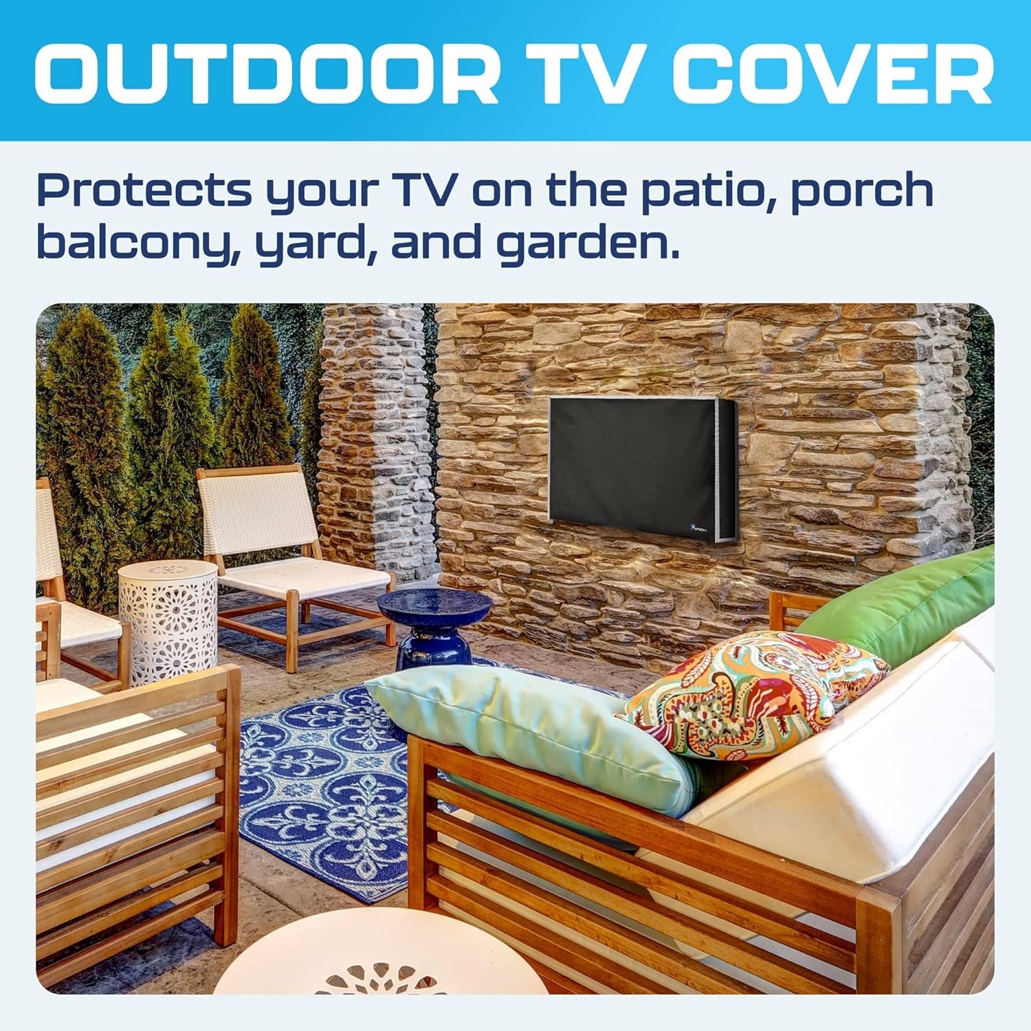 Outdoor TV Cover 36-39 Inch | Waterproof and Weatherproof TV Covers | Outdoor TV Enclosure | Smart Shield TV Screen Protector for outside TV | Cover for Moving | TV Display Protectors – Black