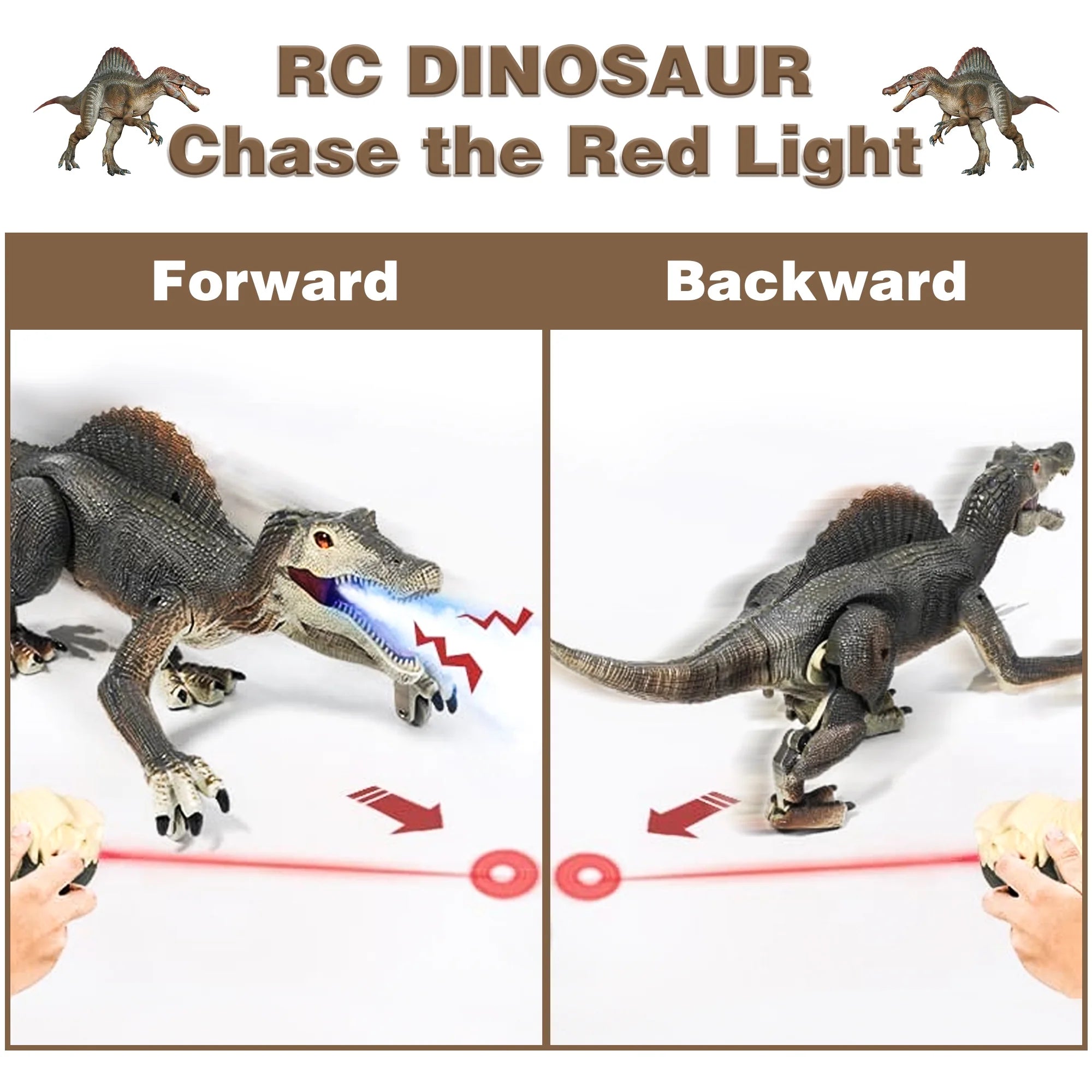 Remote Control Dinosaur Toys for Boys Kids, Electronic RC Robot Toy Walking Roaring Spray Dinosaur Gift for Birthday Christmas for Kids 3-8 Year