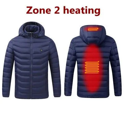 Men's parka Winter Warm USB Heating Jackets Smart Thermostat