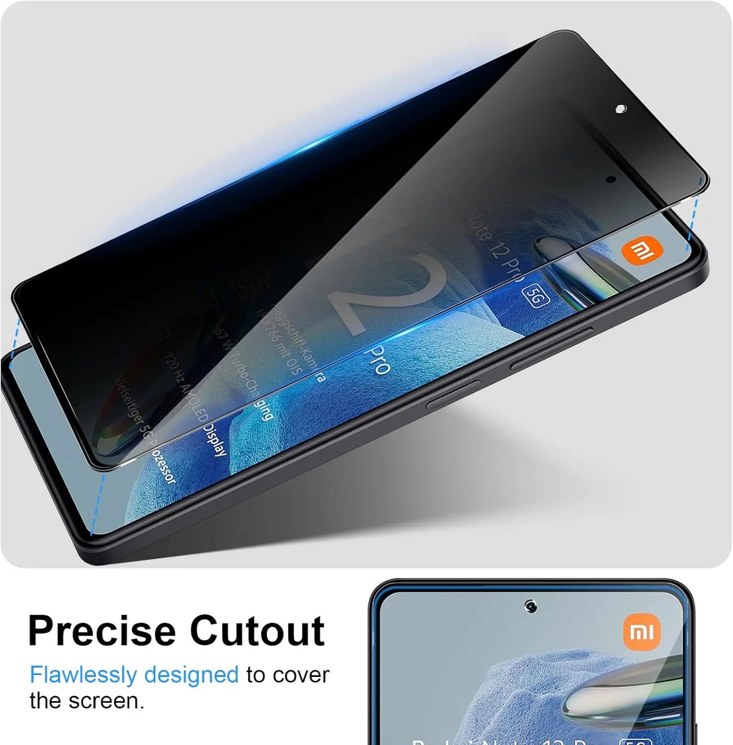 Anti Spy Screen Protector For Xiaomi Redmi Note 12 /12 Pro
