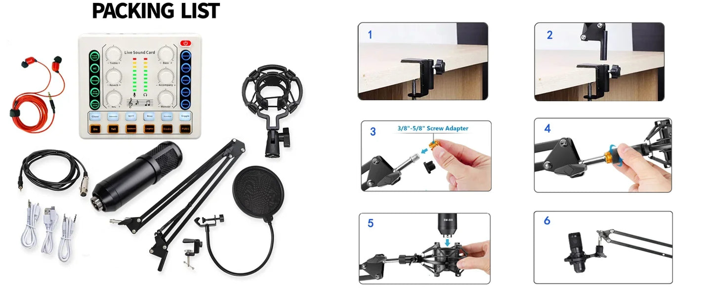 Podcast equipment package, V8s audio interface with integrated