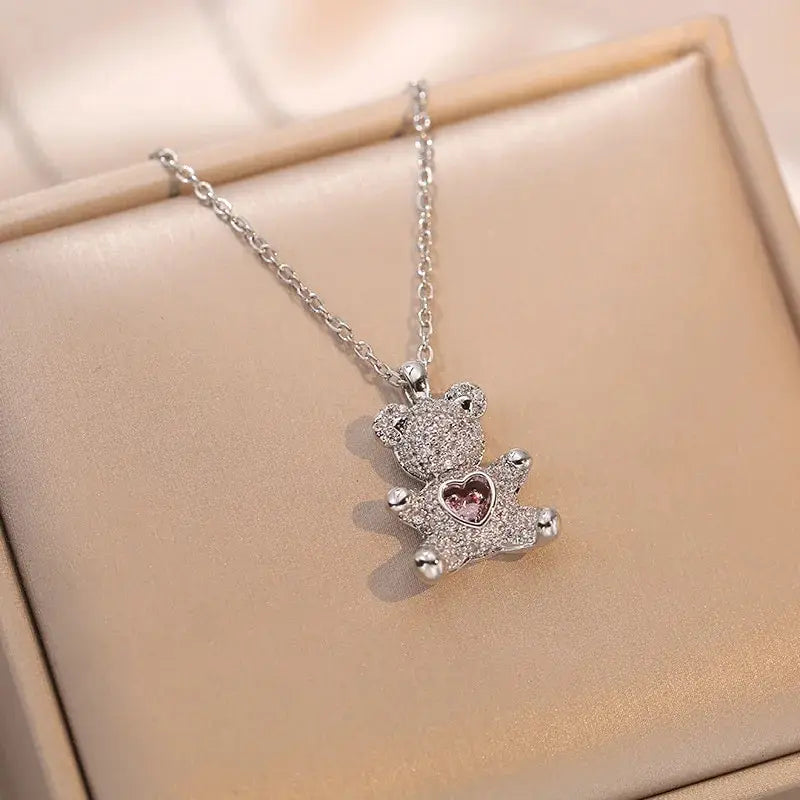 Stainless Steel Green Zirconia Pendant Necklaces For Women