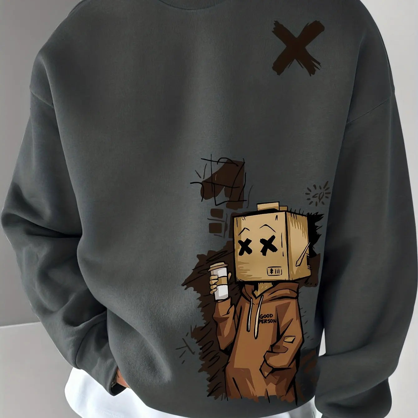 Men's autumn and winter fashionable casual loose fit fun cardboard