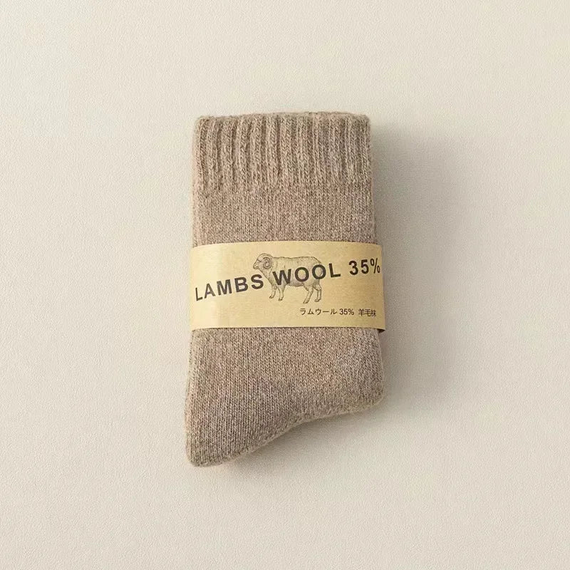 Winter 30% Wool Cashmere Warm Furry Kids Sock Chic Solid Color 🧦