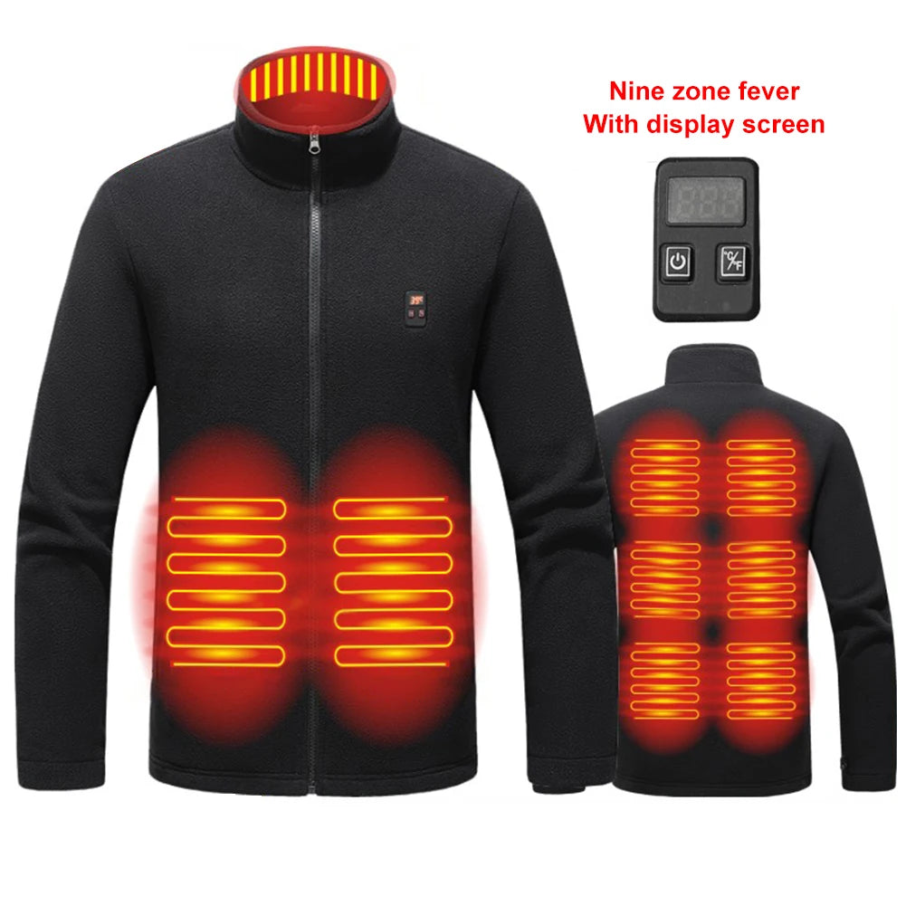 Heated Area Heated Jacket USB Charging Heated Zip Up Coat