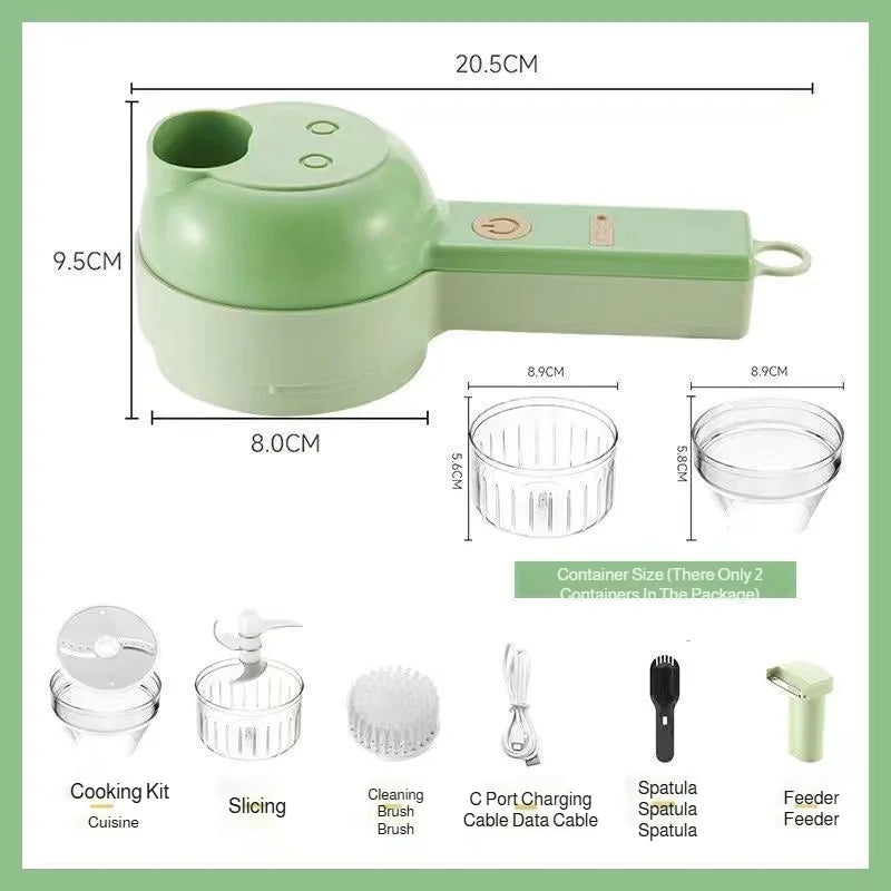Multifunctional Vegetable Cutter, Chili Ring Chopper, Scallion Chopper, Ginger Mincer, Garlic Slicer, Electric Garlic Grinder