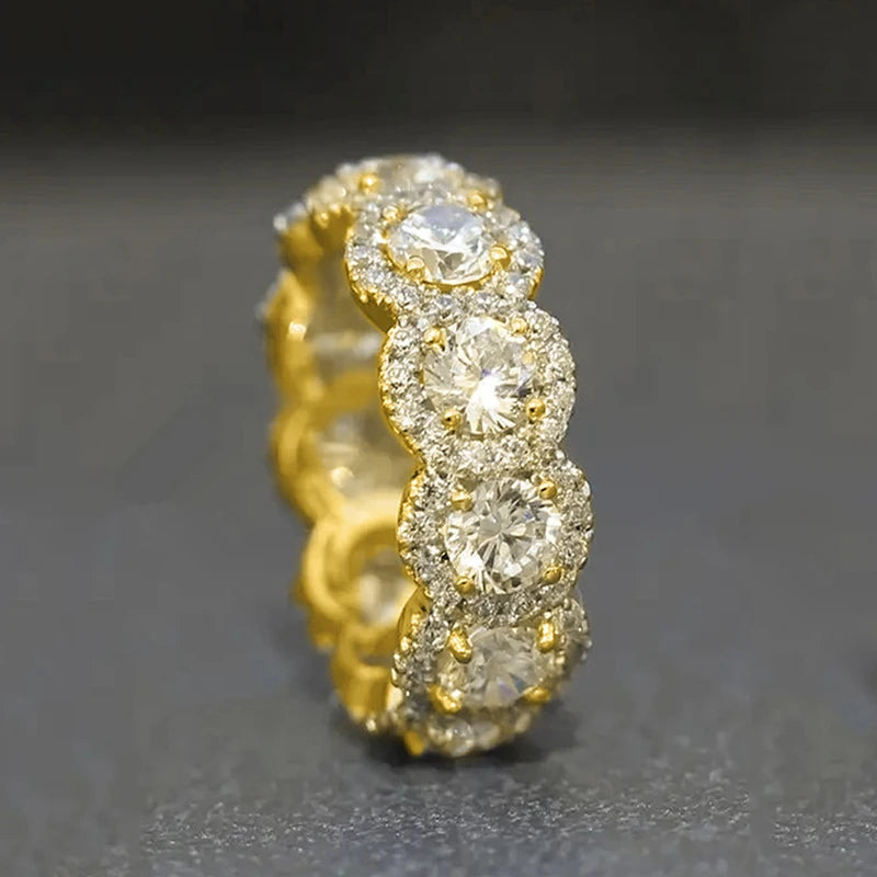 Huitan Sparkling Cubic Zirconia Promise Rings for Women Wedding