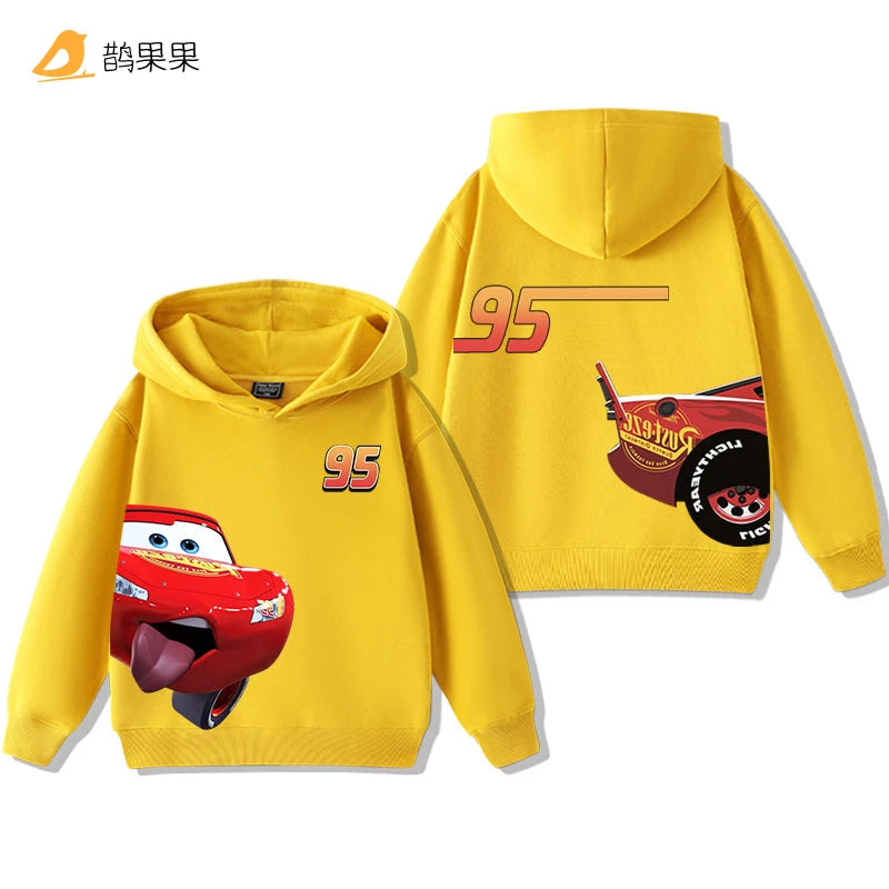 Cars Lightning McQueen Fun Printed Kids Boys Girls Hooded