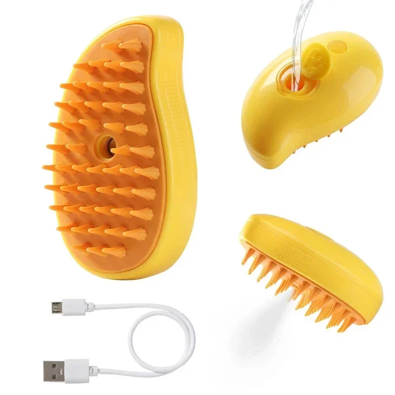 Steam Pet Brush 3-in-1 Massage Dog Steamy Brush Spray Beauty