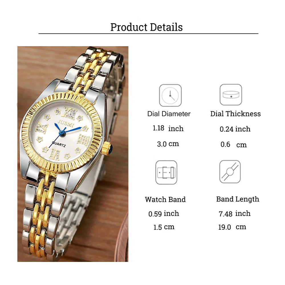 Fashionable diamond-encrusted business steel band alloy men's