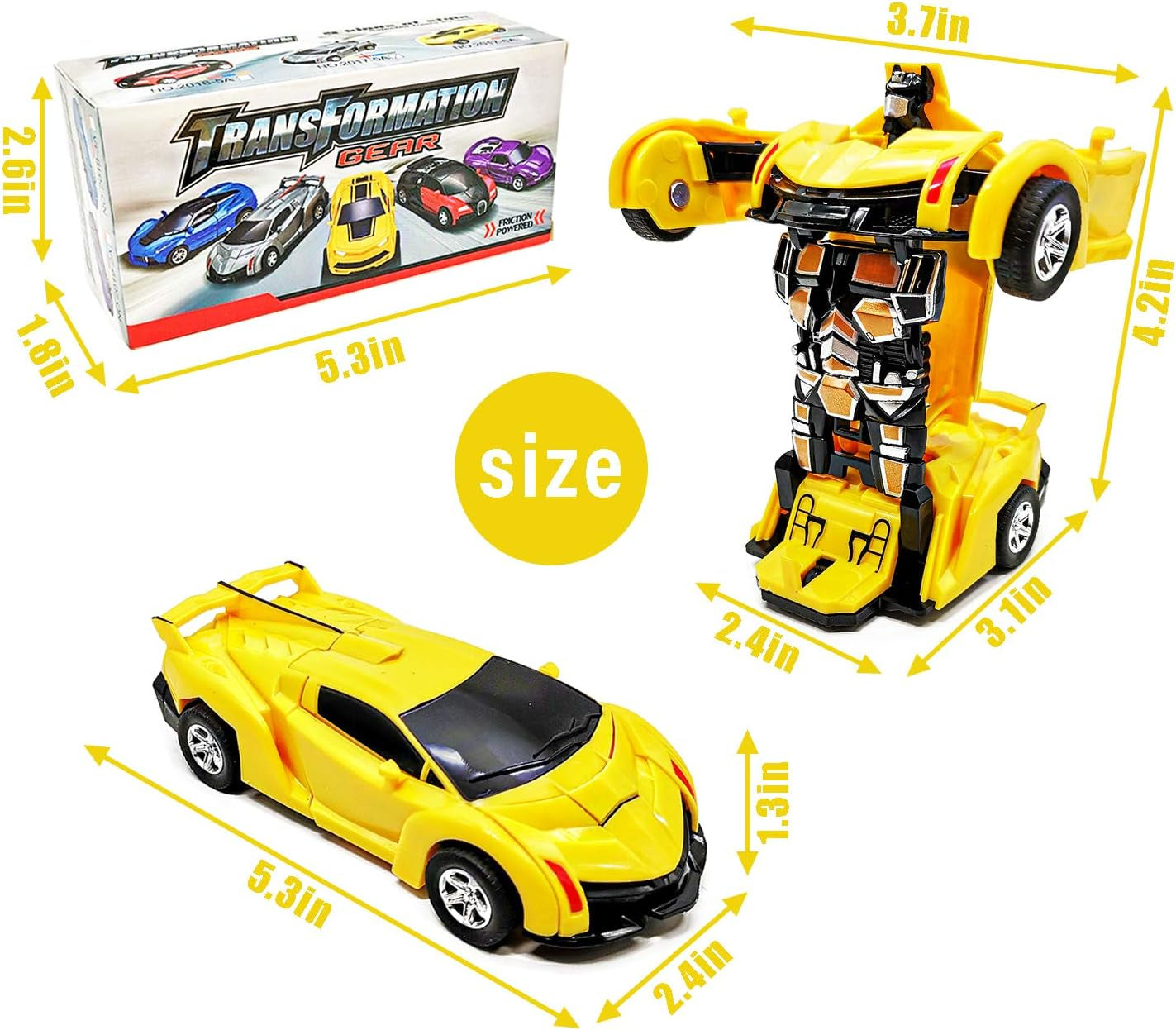Present for for 3-6 Year Old Boys, Transforming Toys Cars for 3-8 Year Old Boys, Friction Powered Car Truck Toys for Boys Girls Toddler Aged 3, 4, 5 Year Old Present for Kids Christmas.