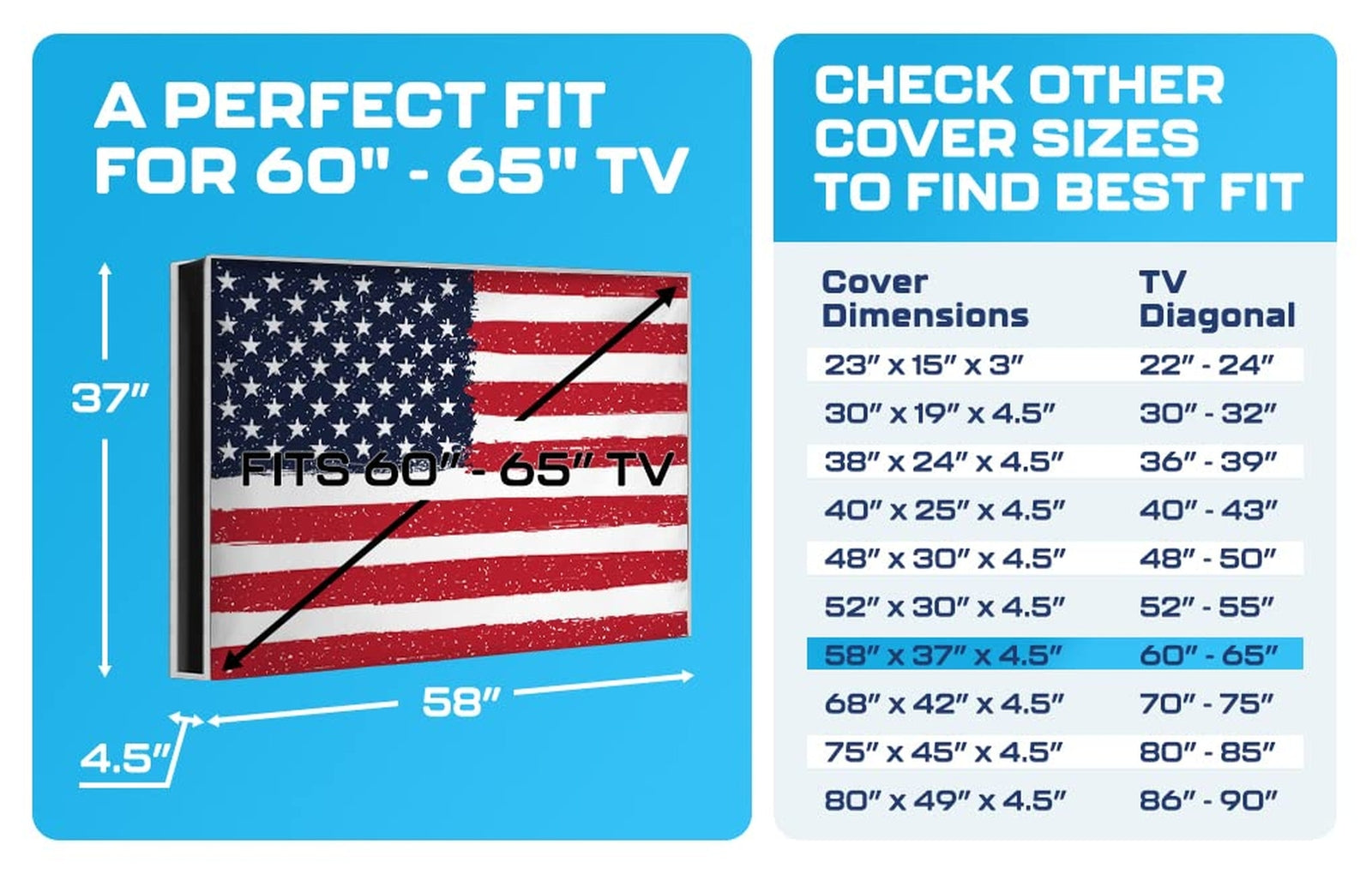 Outdoor TV Cover 65 Inch Waterproof and Weatherproof TV Covers | Outdoor TV E...