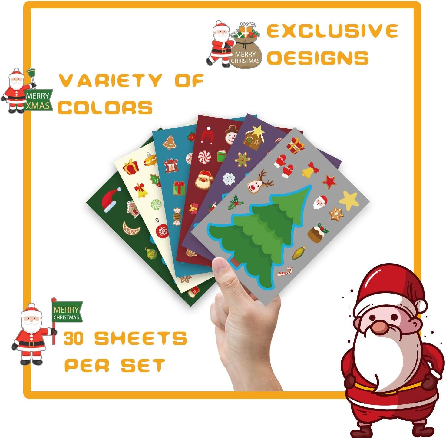 Christmas Crafts for Kids - 30PCS Make a Christmas Tree Stickers & Activities