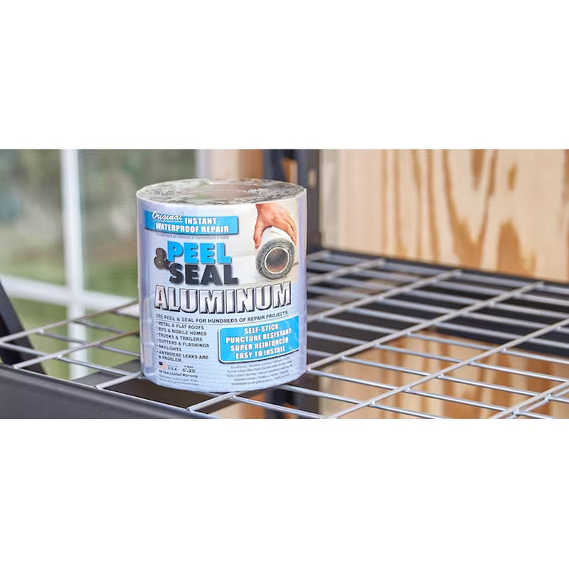Instant Waterproof Repairs 6-In X 25-Ft Silver Aluminum Self-Adhesive Roll Flashing