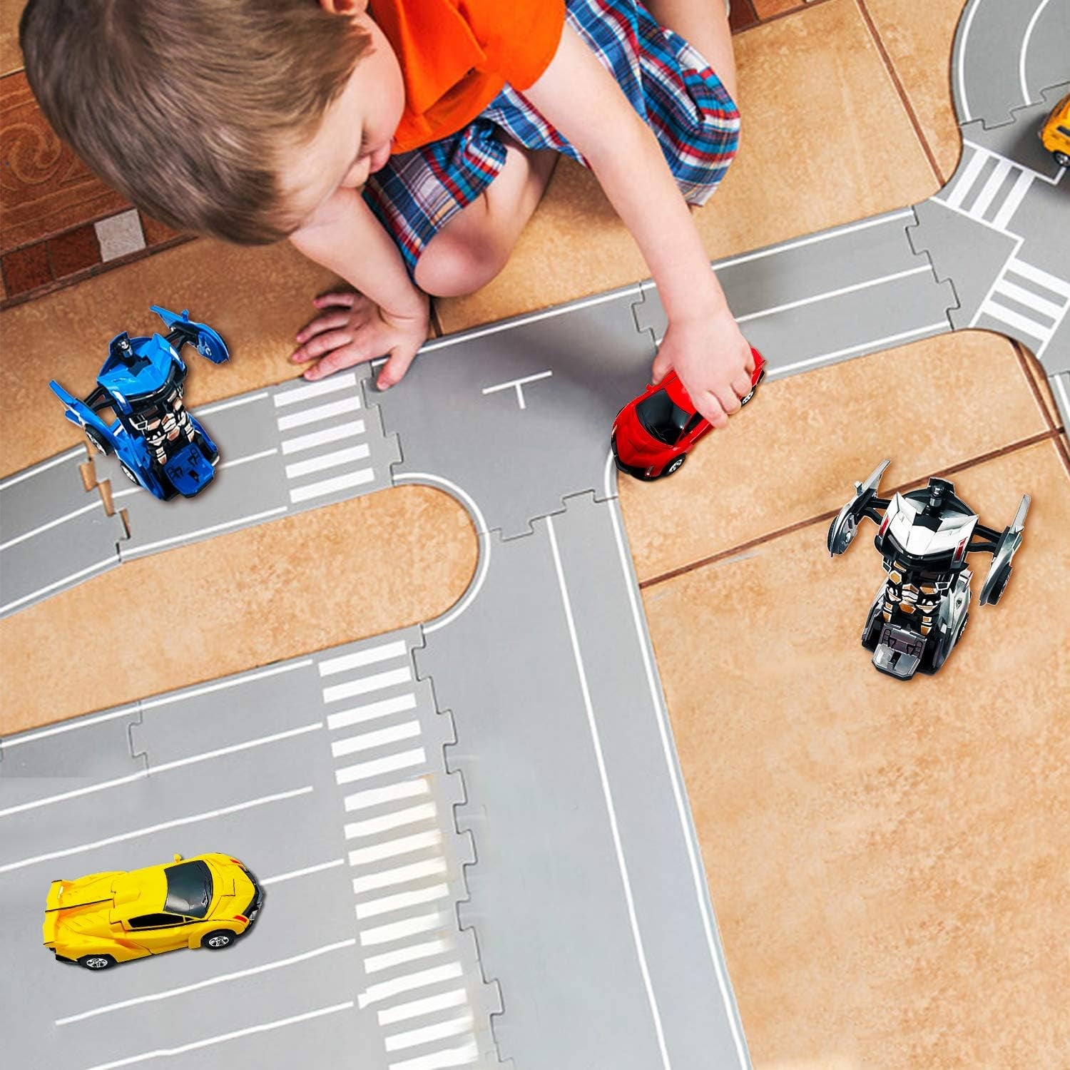 Present for for 3-6 Year Old Boys, Transforming Toys Cars for 3-8 Year Old Boys, Friction Powered Car Truck Toys for Boys Girls Toddler Aged 3, 4, 5 Year Old Present for Kids Christmas.