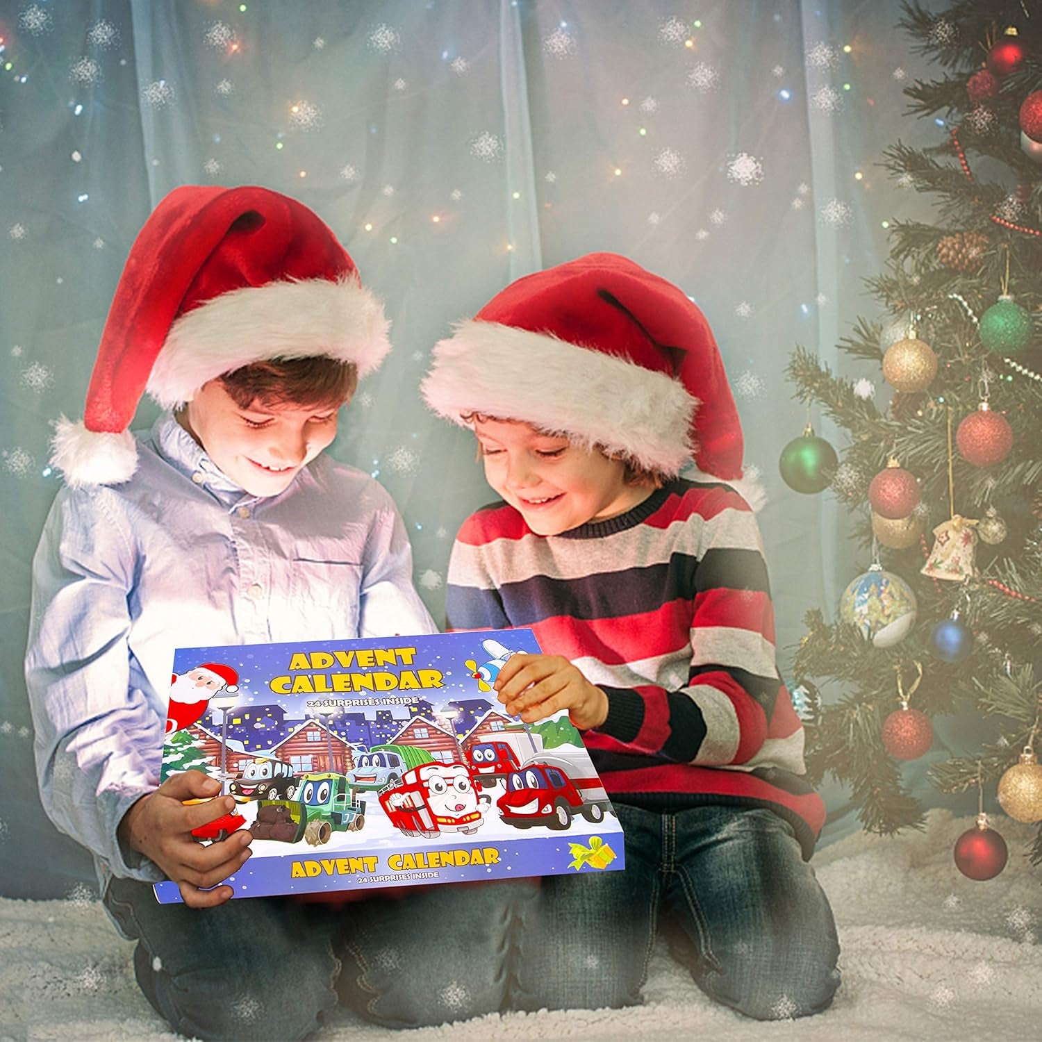 Christmas Advent Calendar 2025 with 24 Different Vehicles, Car Advent Calendar for Kids, Car Stocking Stuffer Toys, Countdown to Christmas for Kids Toddlers Teen Boys and Girls