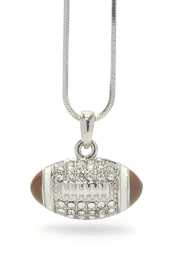 MADE IN KOREA WHITEGOLD PLATING EPOXY AND CRYSTAL DECO FOOTBALL