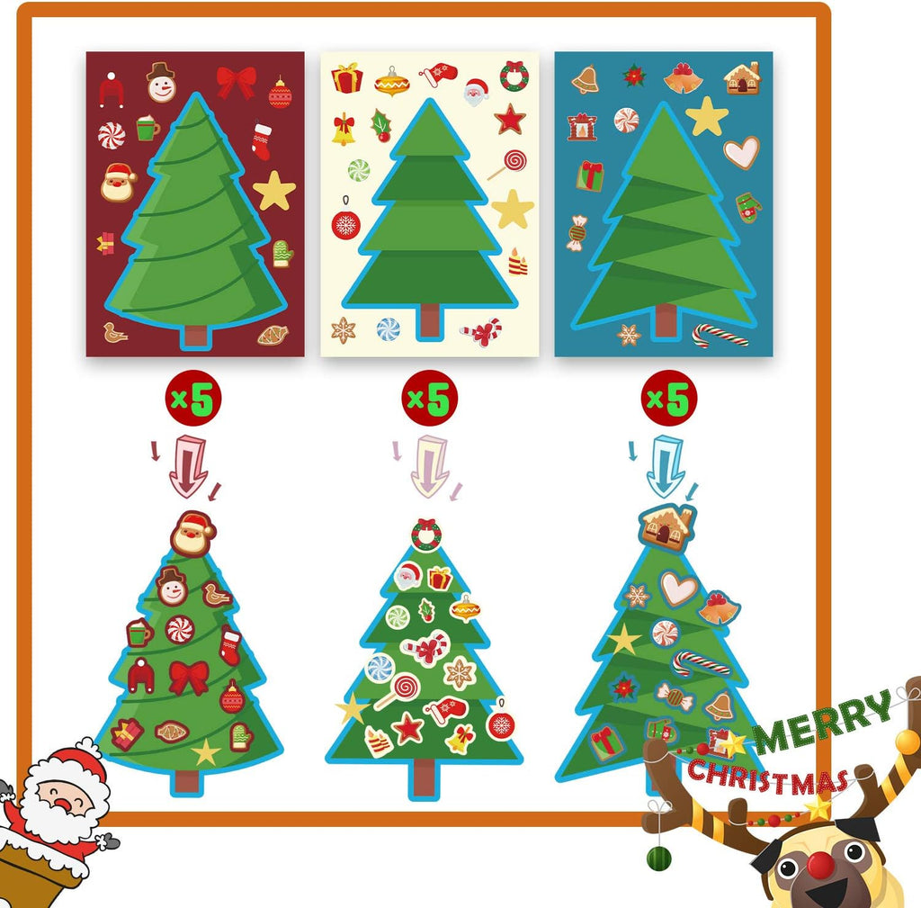 Christmas Crafts for Kids - 30PCS Make a Christmas Tree Stickers & Activities
