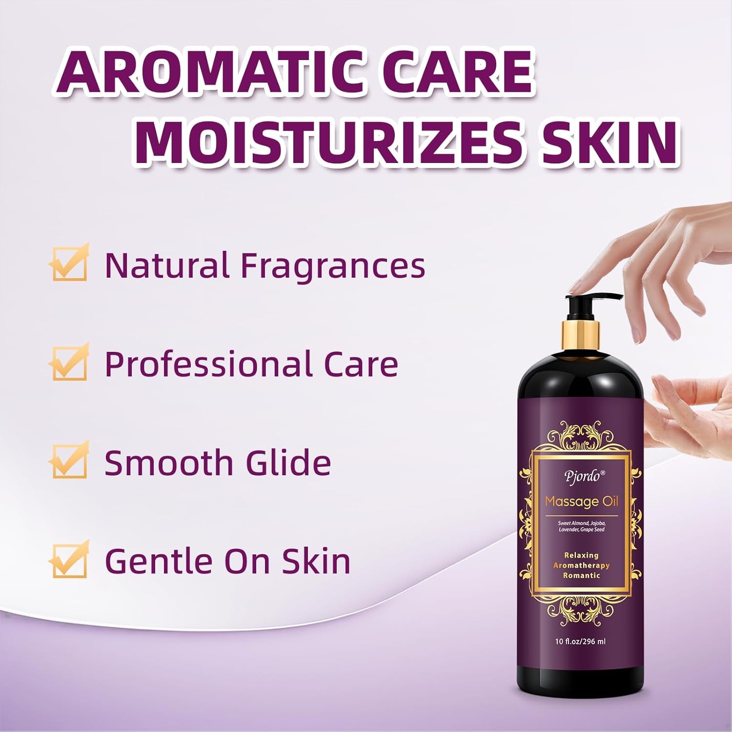 Aromatherapy Lavender Massage Oil, 10 Fl Oz Relaxing Massage Oil for Massage The