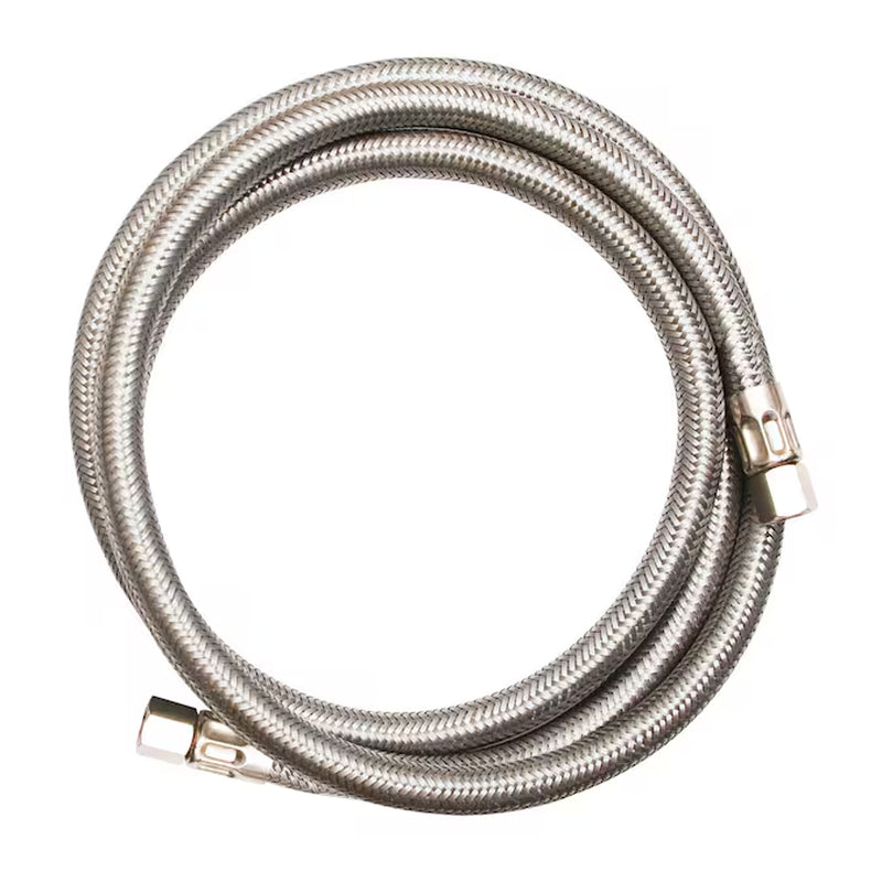 5-Ft 1/4 -In Compression Inlet X 1/4 -In Compression Outlet Stainless Steel Ice Maker Connector