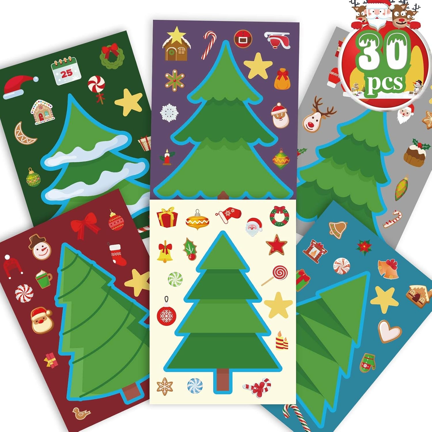 Christmas Crafts for Kids - 30PCS Make a Christmas Tree Stickers & Activities