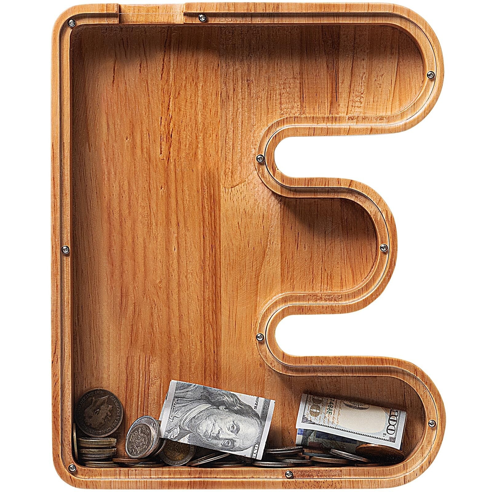 12" Extra Large Wooden Letter Piggy Banks - Piggy Banks for Boys Girls Kids, ...