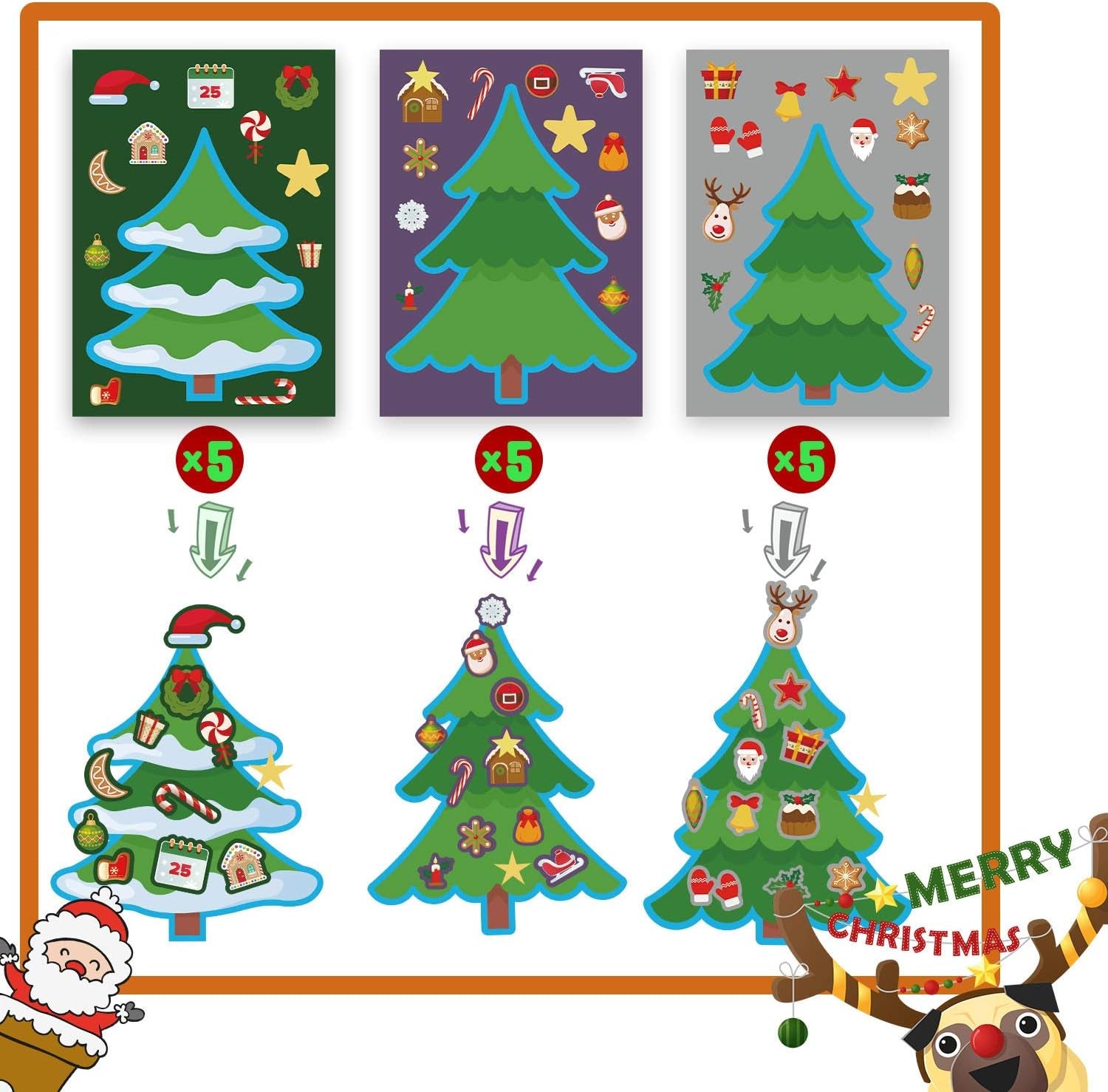 Christmas Crafts for Kids - 30PCS Make a Christmas Tree Stickers & Activities