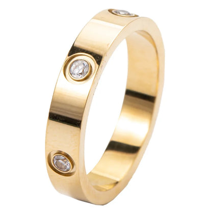 Trendy Stainless Steel Rose Gold Color Love Ring for Women Men
