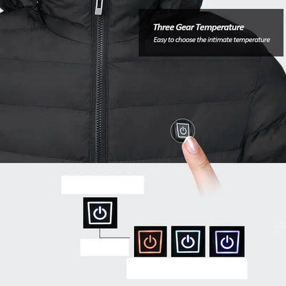 Men's parka Winter Warm USB  Heating Jackets Smart Thermostat