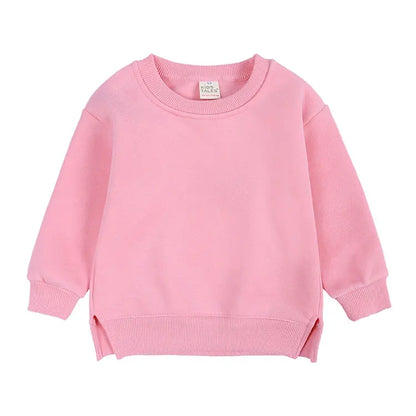 Fashion Solid Color Kids Clothes Boys Sweatshirt Cotton Long