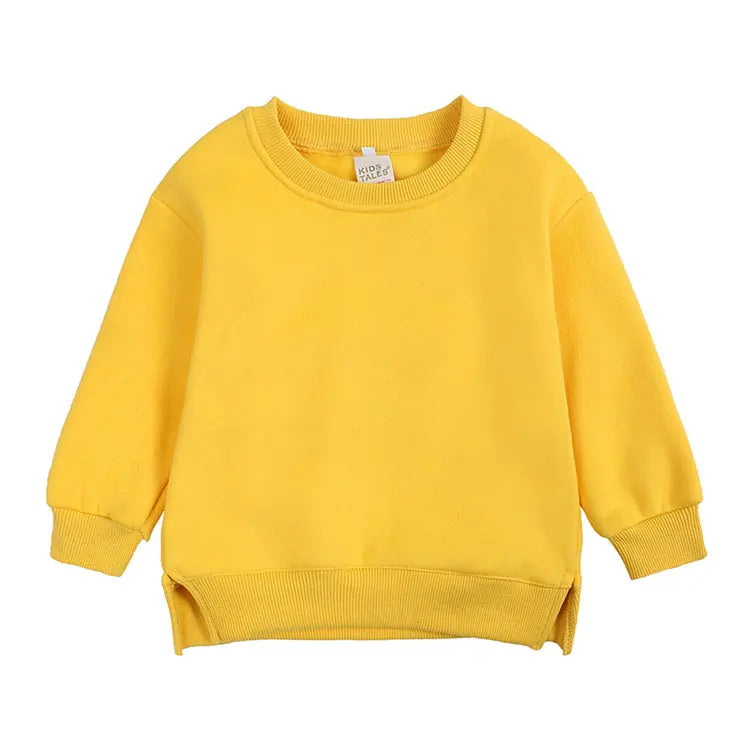Fashion Solid Color Kids Clothes Boys Sweatshirt Cotton Long