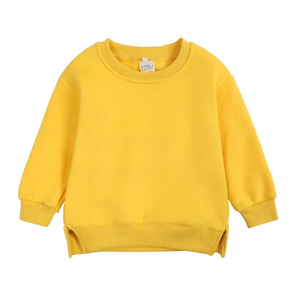 Fashion Solid Color Kids Clothes Boys Sweatshirt Cotton Long