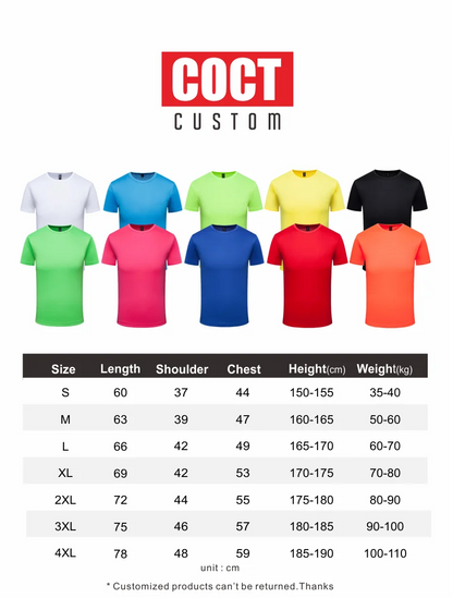 Quick Dry Round Neck T-shirt Custom Printed Embroidered Logo