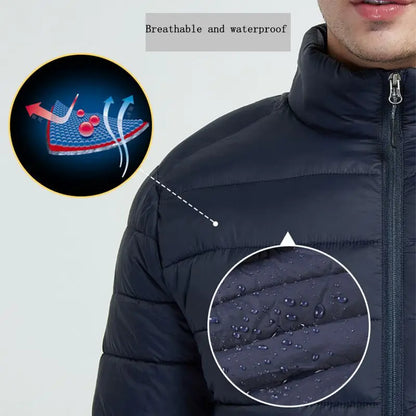 Men's parka Winter Warm USB  Heating Jackets Smart Thermostat