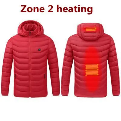 Men's parka Winter Warm USB  Heating Jackets Smart Thermostat