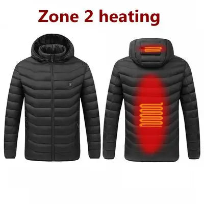 Men's parka Winter Warm USB  Heating Jackets Smart Thermostat