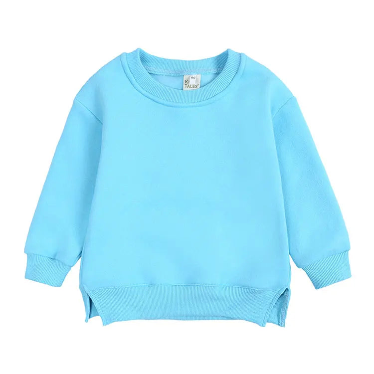 Fashion Solid Color Kids Clothes Boys Sweatshirt Cotton Long