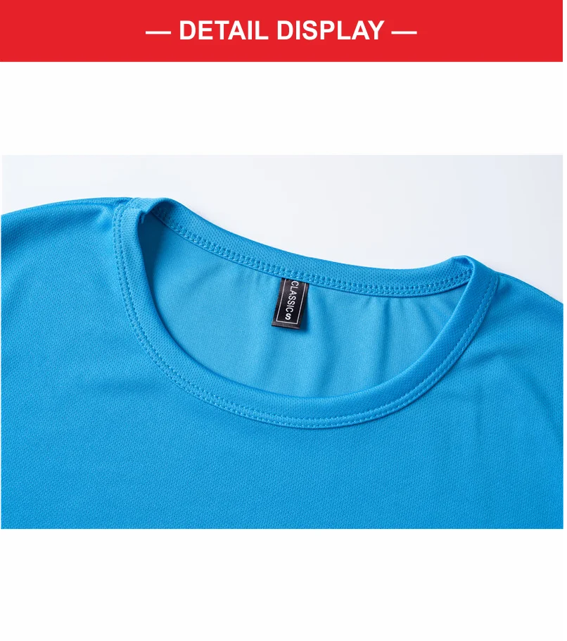 Quick Dry Round Neck T-shirt Custom Printed Embroidered Logo