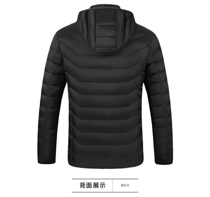 Men's parka Winter Warm USB  Heating Jackets Smart Thermostat