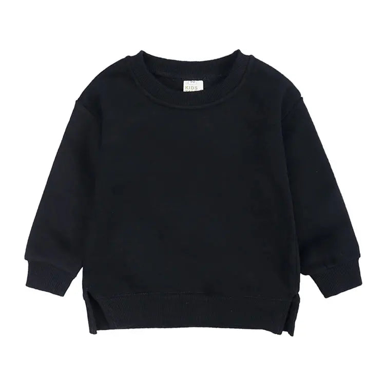 Fashion Solid Color Kids Clothes Boys Sweatshirt Cotton Long