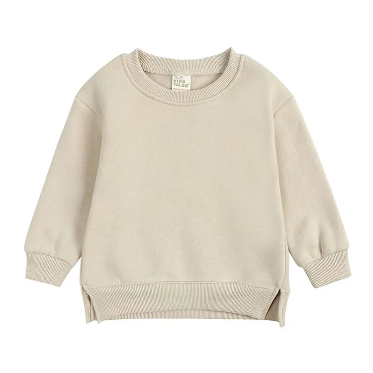 Fashion Solid Color Kids Clothes Boys Sweatshirt Cotton Long