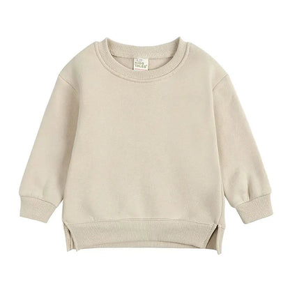 Fashion Solid Color Kids Clothes Boys Sweatshirt Cotton Long