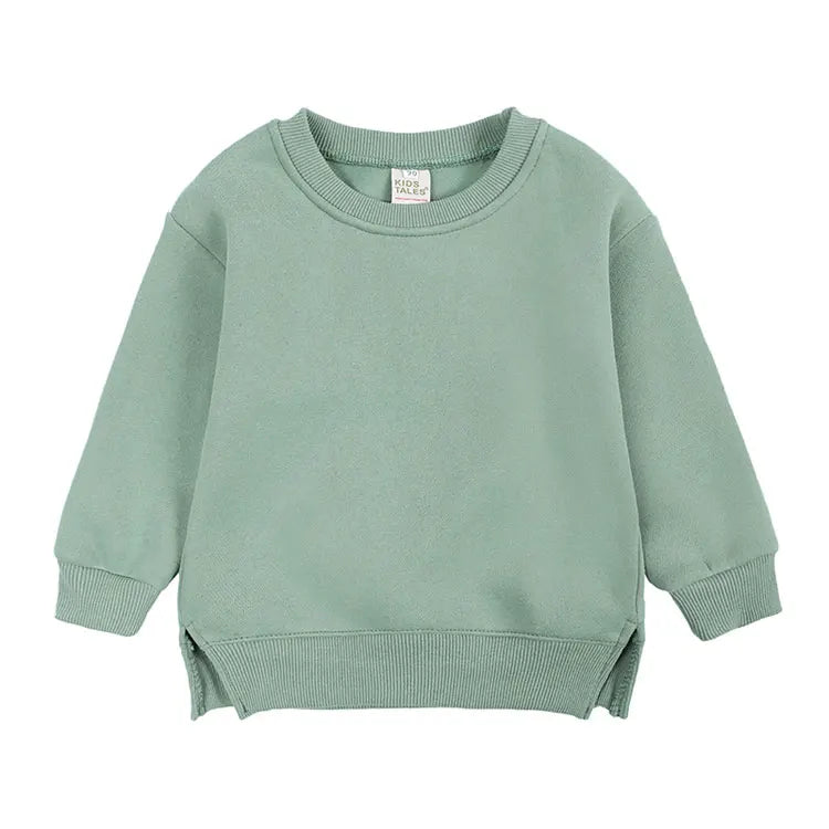 Fashion Solid Color Kids Clothes Boys Sweatshirt Cotton Long