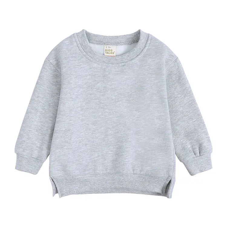 Fashion Solid Color Kids Clothes Boys Sweatshirt Cotton Long